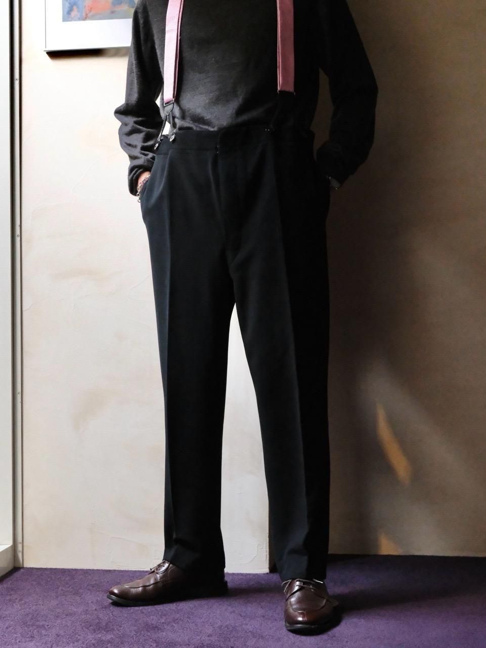 1920~30's German Antique 
Bespoke Wool Trousers, BLACK