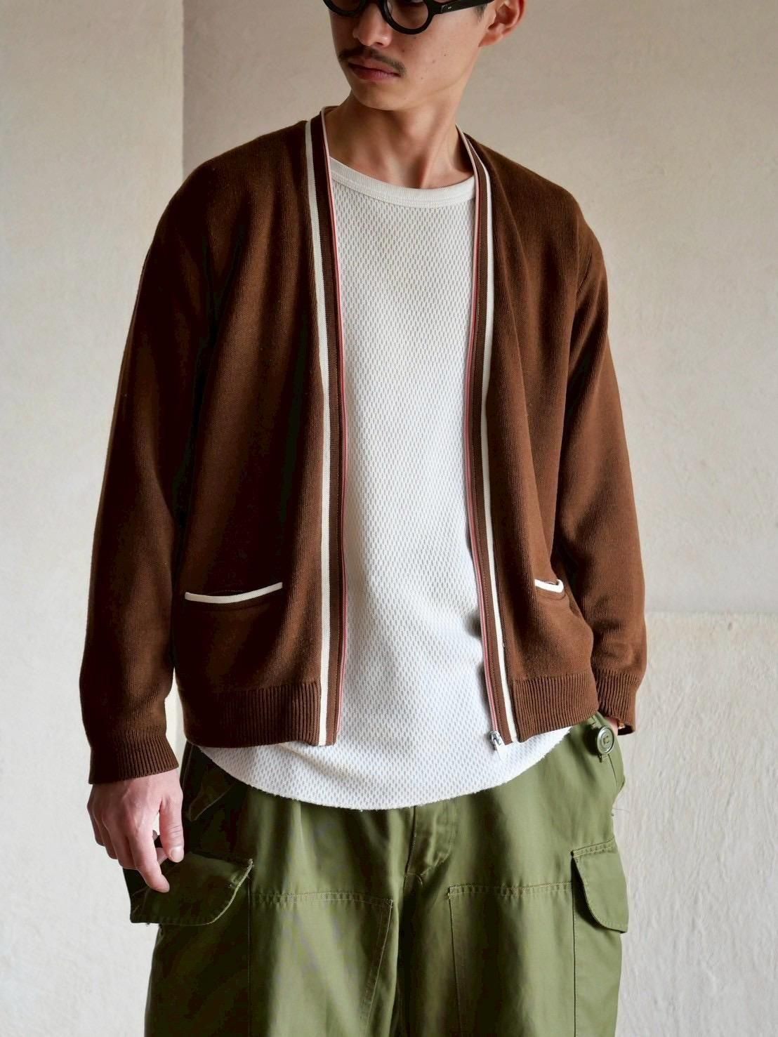 1980's TO-B Knit Zip-up Cardigan Brown