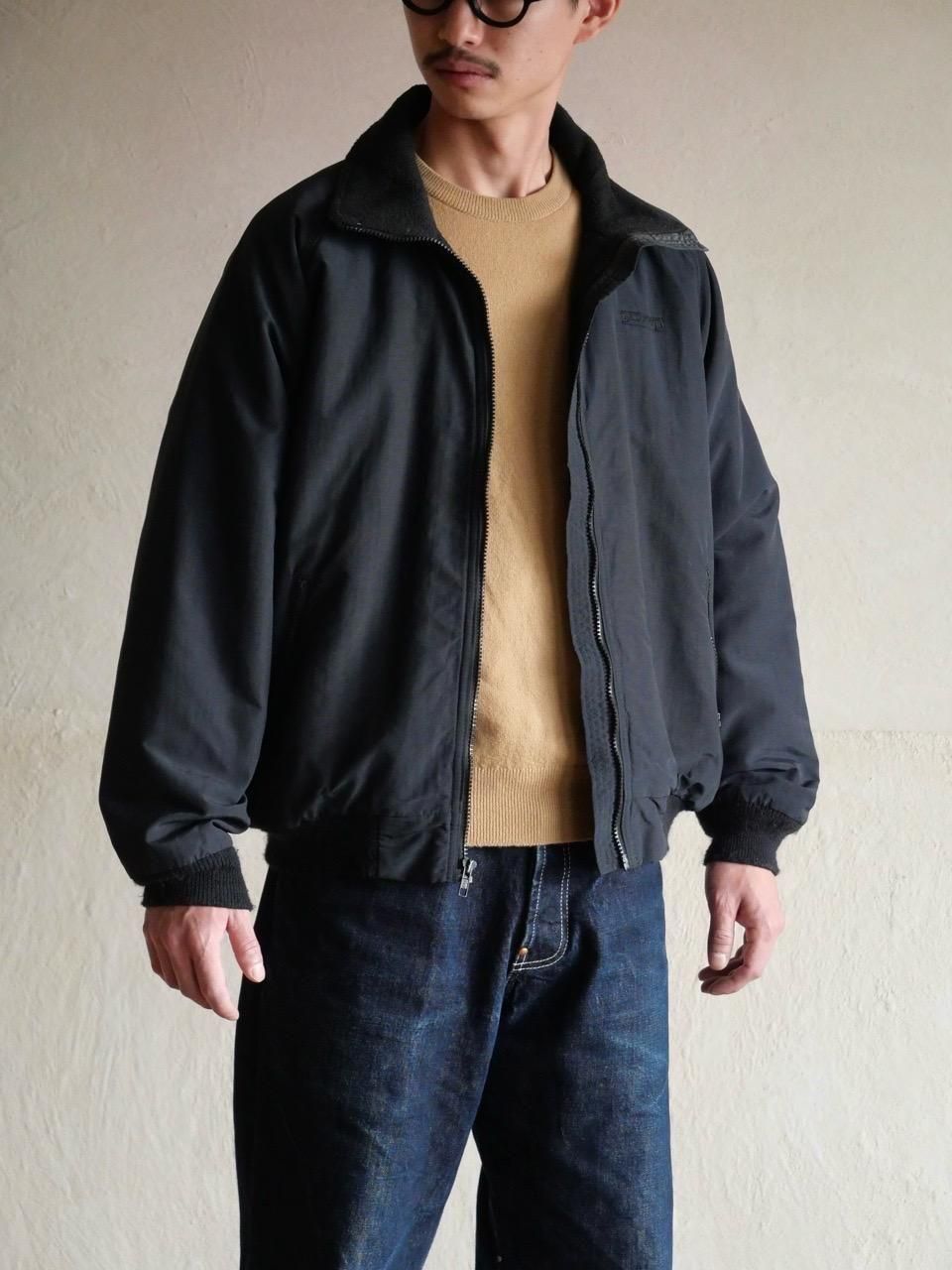 1990s LANDS'END Fleece Lining Nylon Jacket, Black