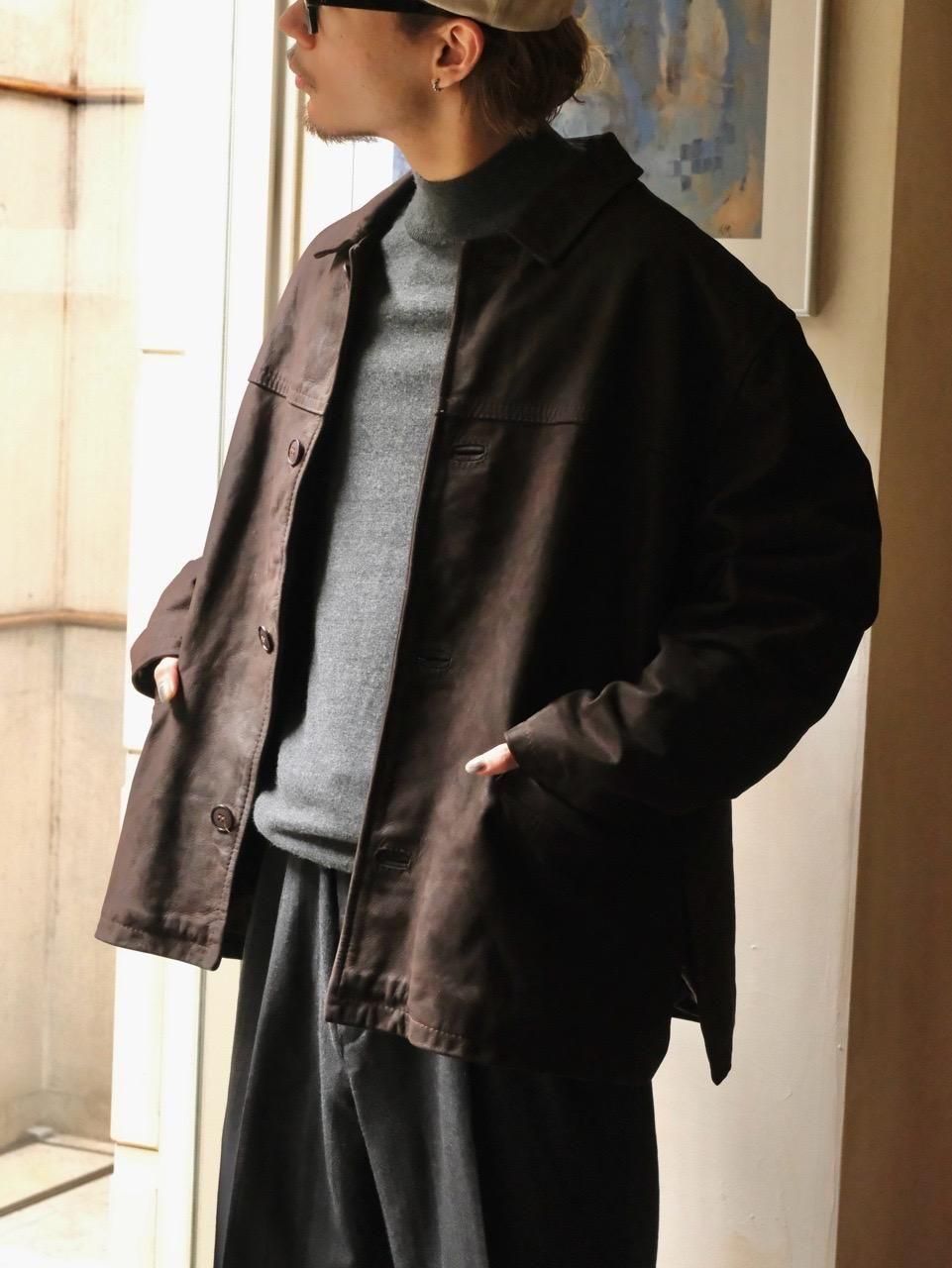 1990's Italian Vintage Oiled-Nubuck Leather Jacket, Dark-BROWN