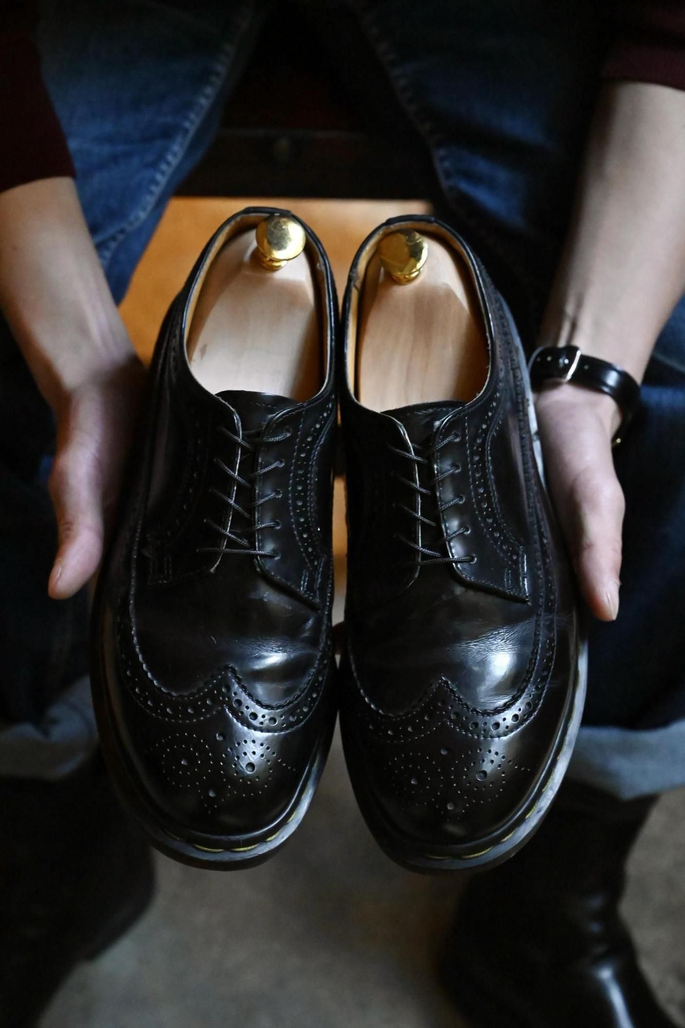 Dr.Martens Wing Tip Leather Shoes / Made in England.