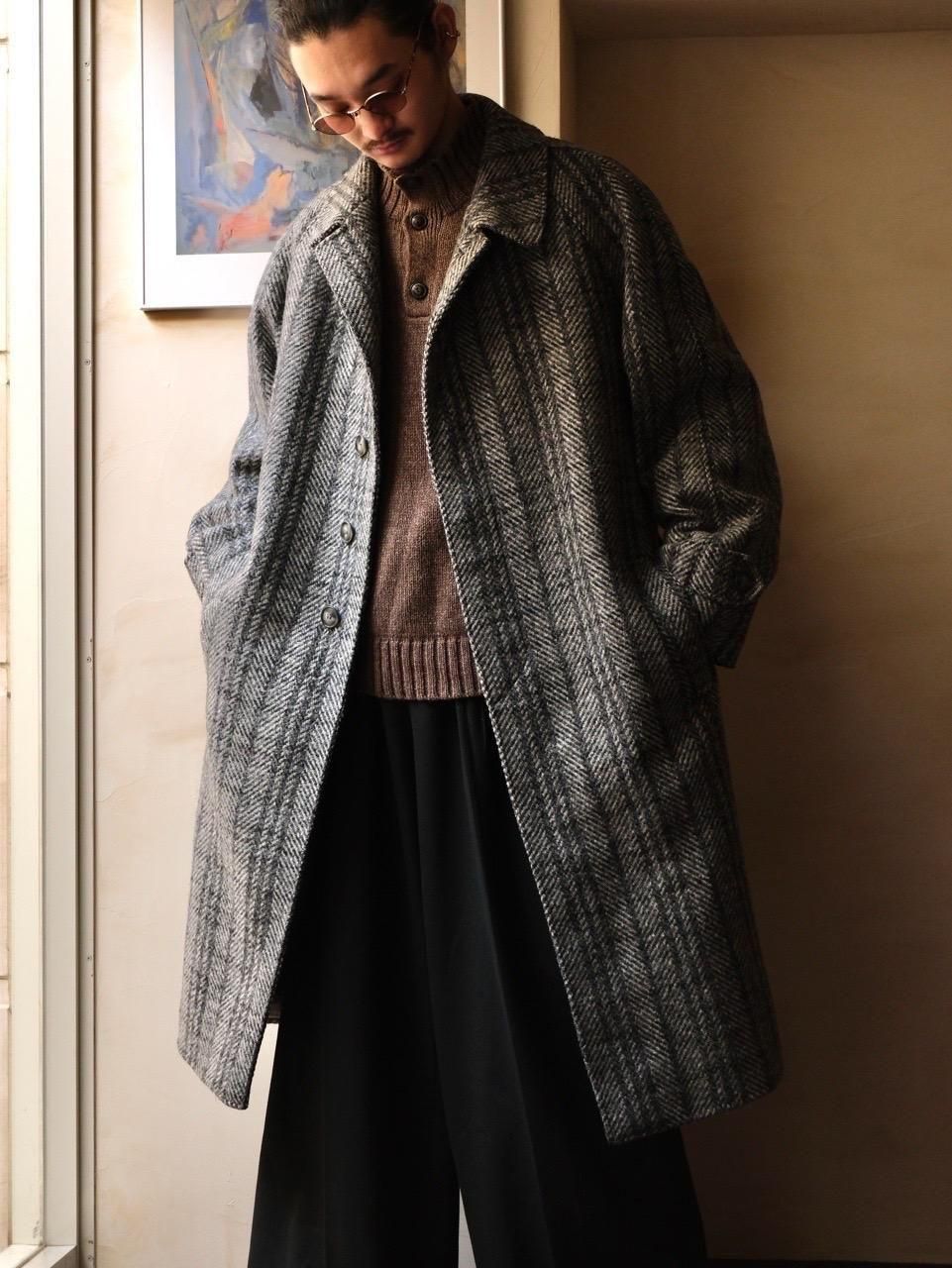 1980's Italian Vintage Tweed Balmacaan Coat