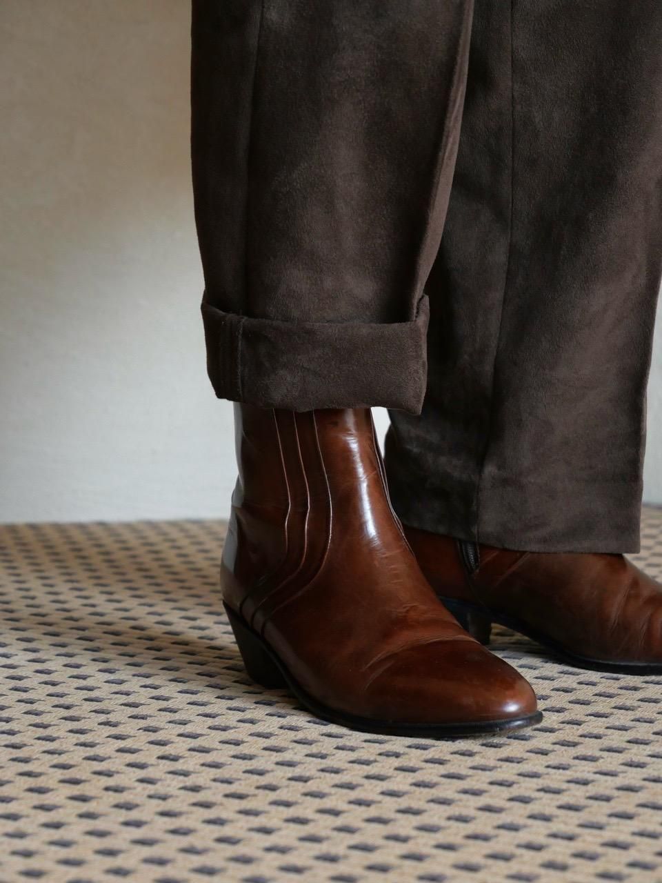 STACY ADAMS Side-Zip Boots "curve,brown"