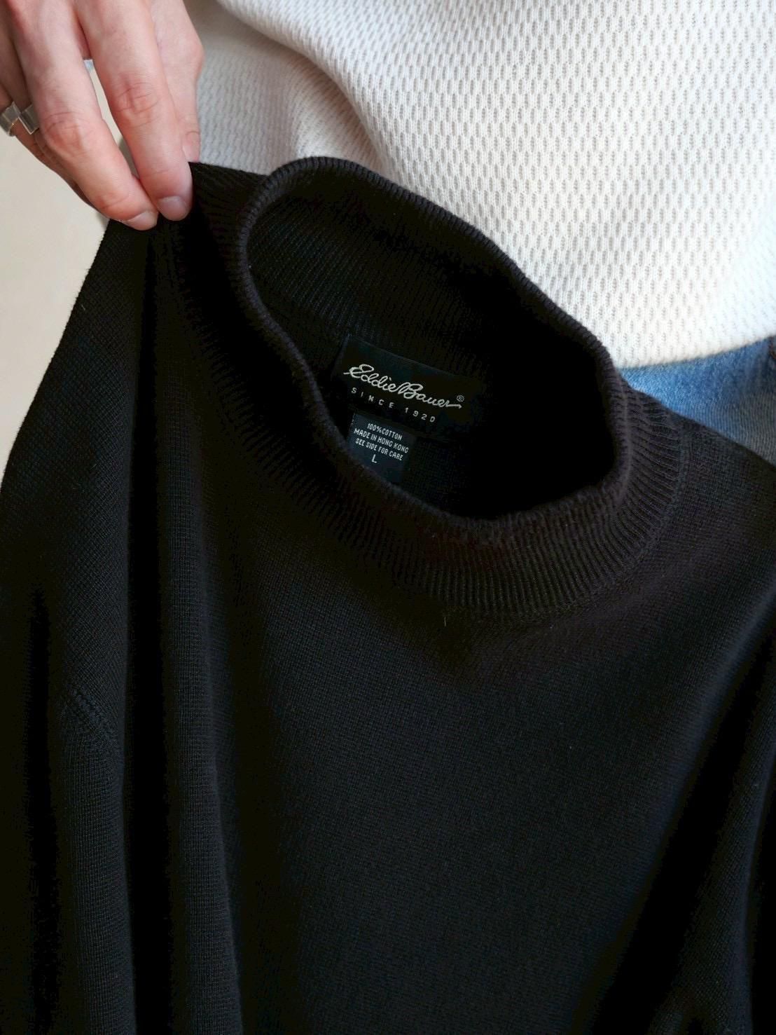 Eddie Bauer Mock Neck Cotton Knit Sweater