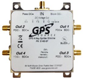 GPS/GNSSアンテナスプリッター(薄型, 4分岐, SMA, 防水, EMIシールド