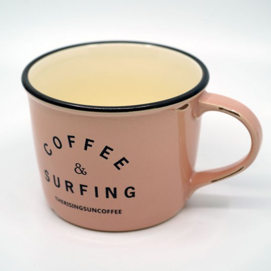 TRSCオリジナルマグ『coffee & surfing』 ピンク - The Rising Sun  Coffee｜ライジングサンコーヒーオフィシャルオンラインストア