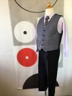 (B-110-18)ロング丈パンツのベストスーツ110cm