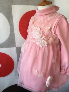 (G-80-3)む〜のんのんのピンクのドレス80cm