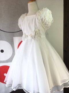 (G-130-22)む〜のんのんの白ドレス130cm