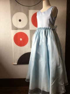 (G-150-13)ブルーのロング丈ドレス150cm