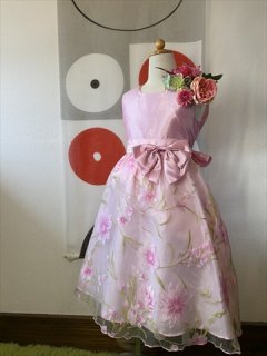 (G-100-29)上品なお花のドレス100cm