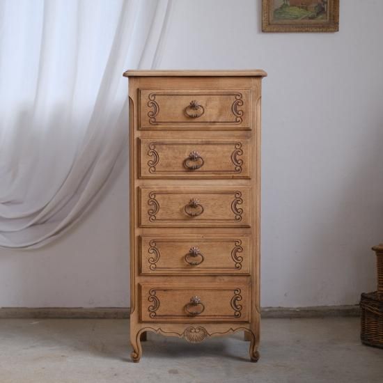 【美品】アンティークチェスト( 無垢材 オーク 剥離) 剥離のアンティークチェスト - RITA brocante
