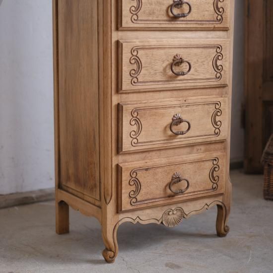 【美品】アンティークチェスト( 無垢材 オーク 剥離) 剥離のアンティークチェスト - RITA brocante
