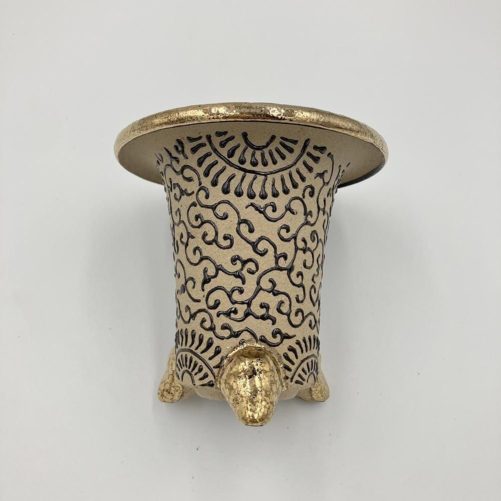 素焼き／唐草】錦鉢14【サイズ3.5号】 - 田哲園・万年青おもとのお店