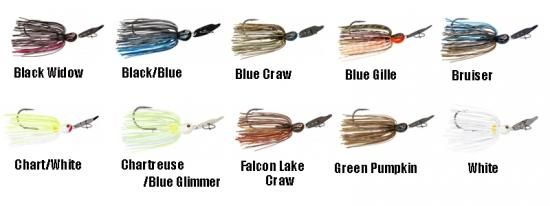 Strike King Thunder Cricket 3/8oz. Chartreuse Blue Glimmer