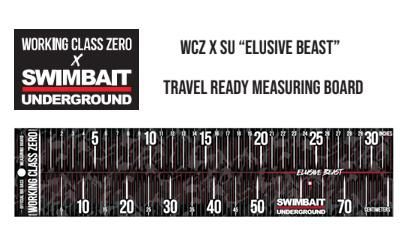 WCZ swimbait underground コラボメジャー WCZ X SU/“ELUSIVE BEAST” TRAVEL READY MEASURING board