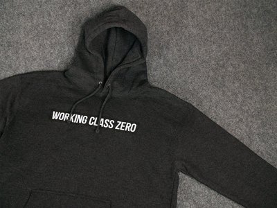 WORKING CLASS ZERO/Standard Logo Hood (CHARCOAL HEATHER