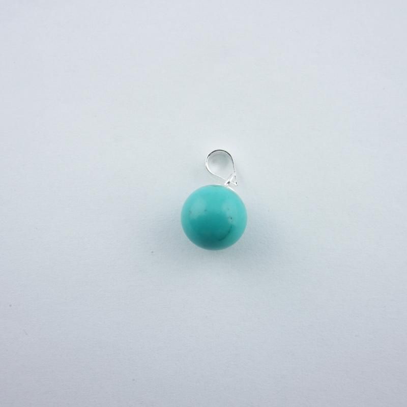 Silver Pendant|天然(ターコイズ) ラウンド(丸)型 スターリングシルバー(SV925)ペンダントトップ