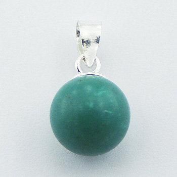 Silver Pendant|天然(ターコイズ) ラウンド(丸)型 スターリングシルバー(SV925)ペンダントトップ