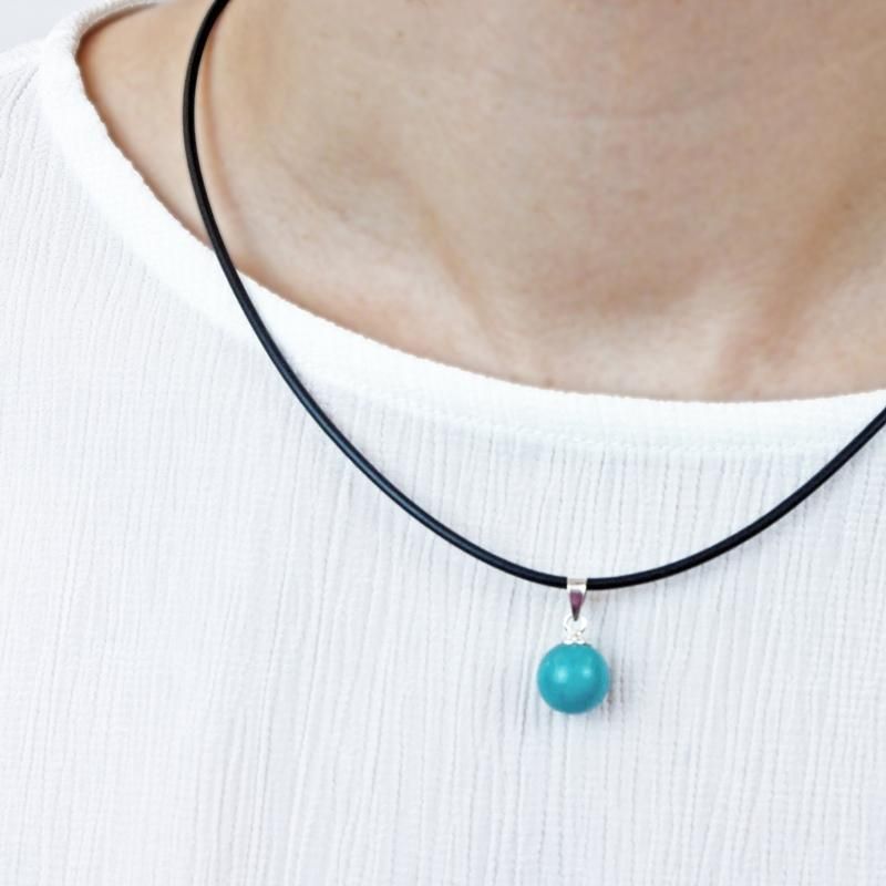 Silver Pendant|天然(ターコイズ) ラウンド(丸)型 スターリングシルバー(SV925)ペンダントトップ