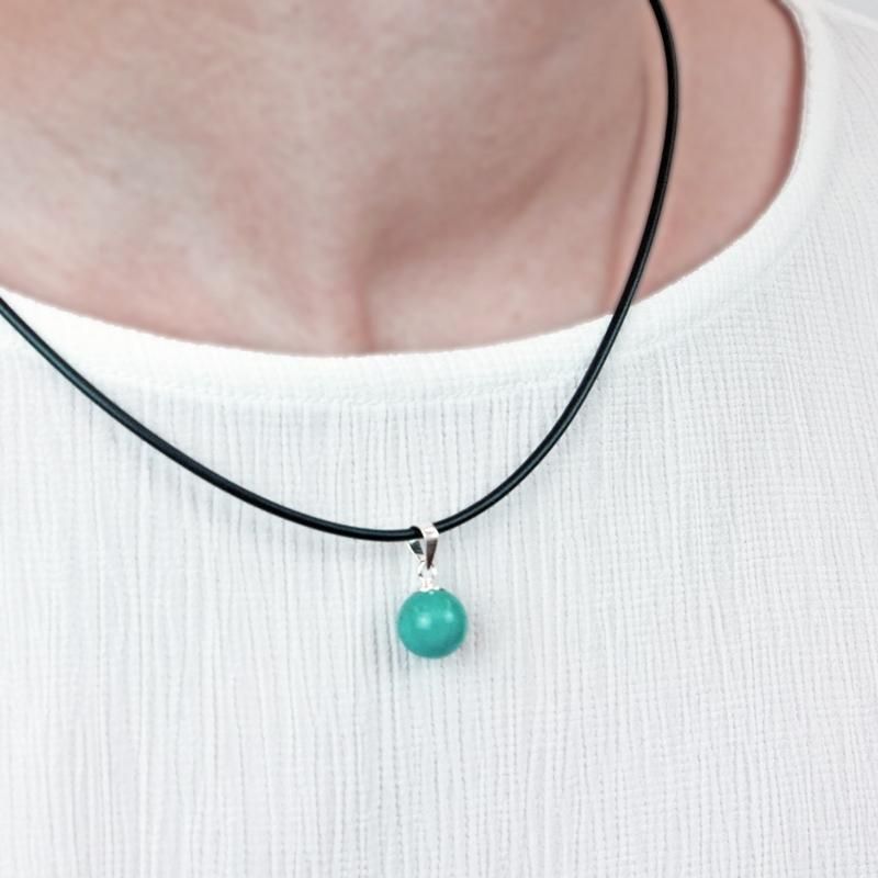 Silver Pendant|天然(ターコイズ) ラウンド(丸)型 スターリングシルバー(SV925)ペンダントトップ