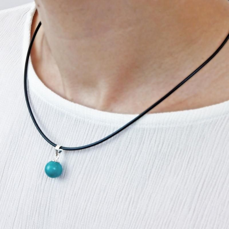 Silver Pendant|天然(ターコイズ) ラウンド(丸)型 スターリングシルバー(SV925)ペンダントトップ