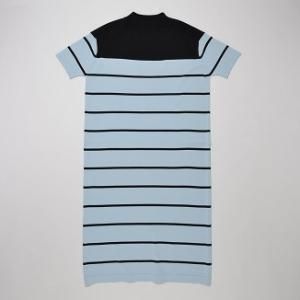 SUPER THANKS / KNIT BORDER MOCKNECK ONE-PIECE