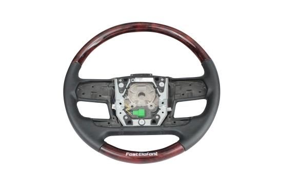 リ*ー様 VOLVO ボルボ　ウッド・レザーコンビハンドル FE ハンドルグリップ加工 VOLVO FH（ウッドコンビ）｜【トラック