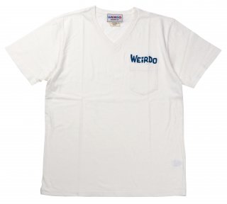 WEIRDO [-WEIRDO DAILY - S/S V-NECK T-SHIRTS- WHITE×BLUE size.S,M,L,XL]