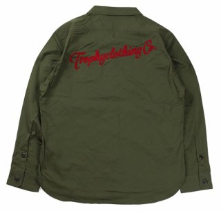 TROPHY CLOTHING [-Gas Worker Shirt- Green size.14,15,16,17]