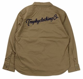 TROPHY CLOTHING [-Gas Worker Shirt- Beige size.14,15,16,17]