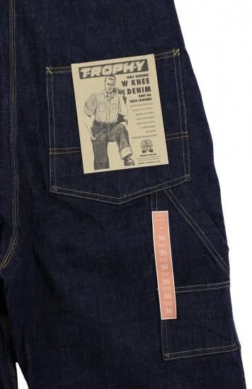 TROPHY CLOTHING [-1603W W Knee Carpenter Overall Dirt Denim