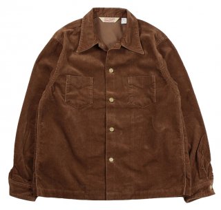 TROPHY CLOTHING [-Cord Skipper L/S Shirt- Brown size.14,15,16,17]    