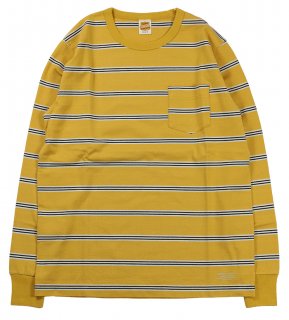 TROPHY CLOTHING [-MULTI BORDER POCKET L/S TEE- Yellow size.36,38,40,42]