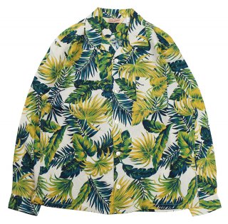 TROPHY CLOTHING [-DUKE HAWAIIAN L/S SHIRT- Green size.14,15,16,17]