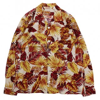 TROPHY CLOTHING [-DUKE HAWAIIAN L/S SHIRT- Red size.14,15,16,17]