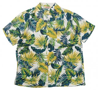 TROPHY CLOTHING [-DUKE HAWAIIAN S/S SHIRT- Green size.14,15,16,17]