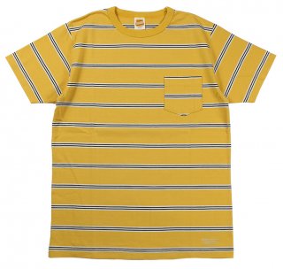 TROPHY CLOTHING [-MULTI BORDER POCKET S/S TEE- Yellow size.36,38,40,42]