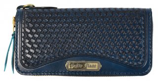 GUILTY FLAME [-GF-LZIP1 ROUND ZIP BASKET LONG WALLET (PLATE TYPE)- BLUE]