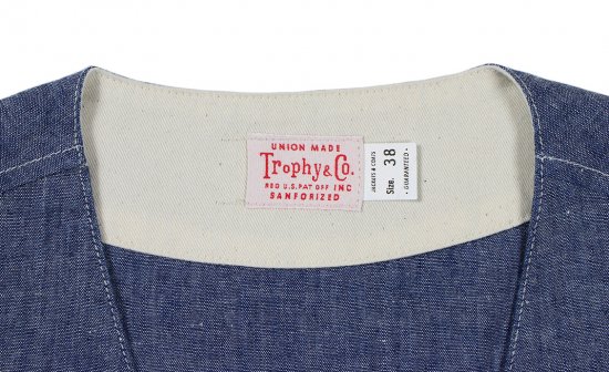 TROPHY CLOTHING [-SUMMER WORK VEST- Indigo size.36,38,40,42] -  【KNOCK】トロフィークロージングやアンチェンジングラブ、ポップアイズなどのアメカジブランド・セレクトショップ