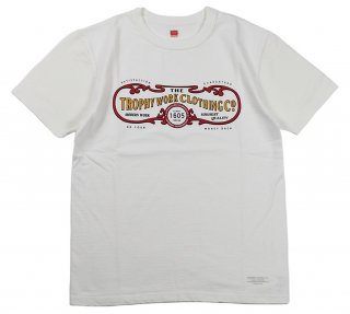 TROPHY CLOTHING [-15TH WORK LOGO LW CREW TEE- White size.36,38,40,42]