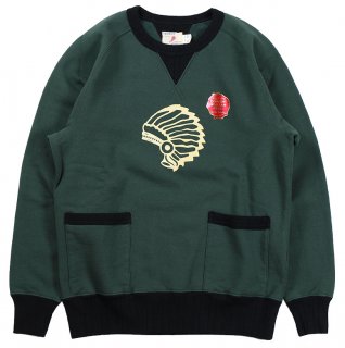 TROPHY CLOTHING [-CHIEF 2 TONE FREEDOM SWEAT SHIRT- GreenCharcoal size.36,38,40,42]