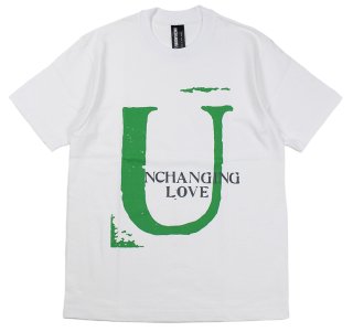 UNCHANGING LOVE [-SS BIG U TEE SHIRT- GREENWHITE BODY size.S,M,L,XL]