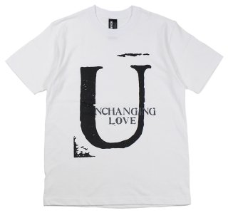 UNCHANGING LOVE [-SS BIG U TEE SHIRT- BLACK×WHITE BODY size.S,M,L,XL]