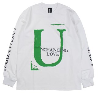 UNCHANGING LOVE [-LS BIG U TEE SHIRT- GREENWHITE BODY size.S,M,L,XL]