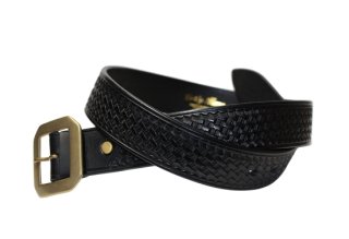 GUILTY FLAME [-GF-BT3 LATIGO LEATHER BELT- BLACKBASKETsize.M,L,XL] 
