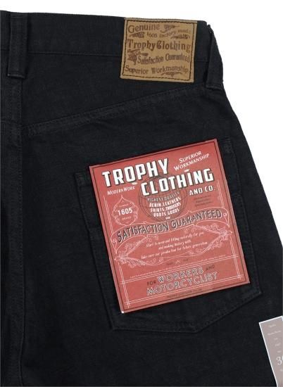 TROPHY CLOTHING [-1907 NARROW BLACKIE DENIM- Black w.28,30 TROPHY CLOTHING [-1907 NARROW BLACKIE DENIM- Black w.28,30