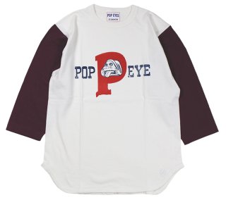 POP EYES [-PPE MONSTER BB TEE SHIRT- WHITE/BURGUNDY size.M,L,XL,XXL]
