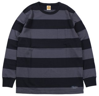 TROPHY CLOTHING [-WIDE BORDER L/S TEE-
Black size.36,38,40,42]