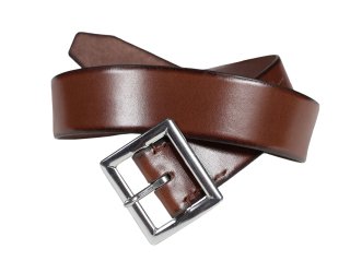 TROPHY CLOTHING [-INDUSTRIAL IRON BUCKLE LEATHER BELT- Brown w.30,32,34,36,38]